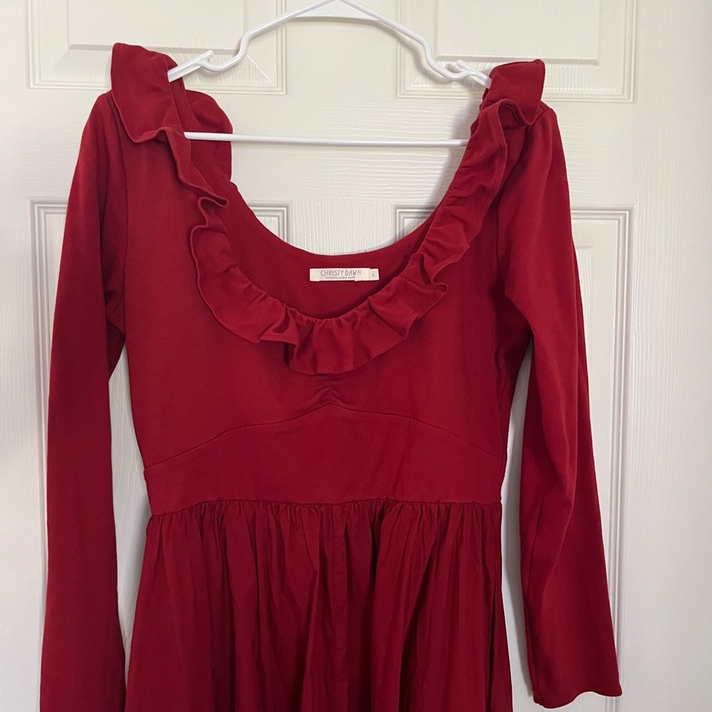 Christy Dawn - The Marion Dress | Red Dahlia - large - Picture 2 of 7